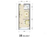 裕天国际商汇中心_1室1厅1卫 建面35平米