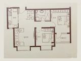 首开国风悦府_2室2厅1卫 建面83平米