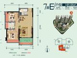 东方华城_2室2厅1卫 建面70平米