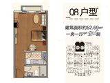 千禧源禧大厦_1室1厅1卫 建面52平米