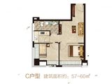 大友中心_C户型 建面57平米