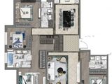 瑞虹新城天悦郡庭_4室2厅3卫 建面238平米