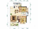 恒大翡翠华庭_2室2厅1卫 建面74平米