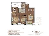 万科悦中环_3室2厅1卫 建面88平米
