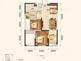 彰泰新旺角_2室2厅1卫 建面62平米