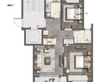 融创荣润玖樟台_2室2厅1卫 建面75平米