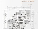 天成国际金融中心写字间_标准层平面户型图 建面100平米