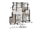 卓越华润玲珑悦府_3室2厅2卫 建面90平米
