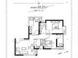 宝林枫景苑知翠里_3室1厅1卫 建面92平米