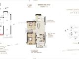 天元广场玺园_2室2厅1卫 建面95平米
