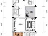 五矿万境水岸天境_联排别墅第一层H1别墅户型 建面73平米