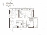 长房地铁银座_3室2厅1卫 建面85平米