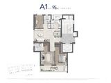 绿城春熙月明_3室2厅2卫 建面95平米