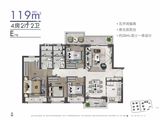 万科深业湾中新城_4室2厅2卫 建面119平米